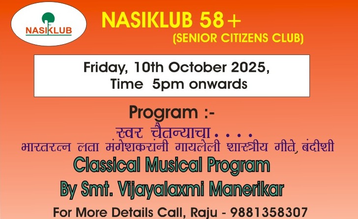 NASIKLUB 58+ (SENIOR CITIZENS CLUB): –