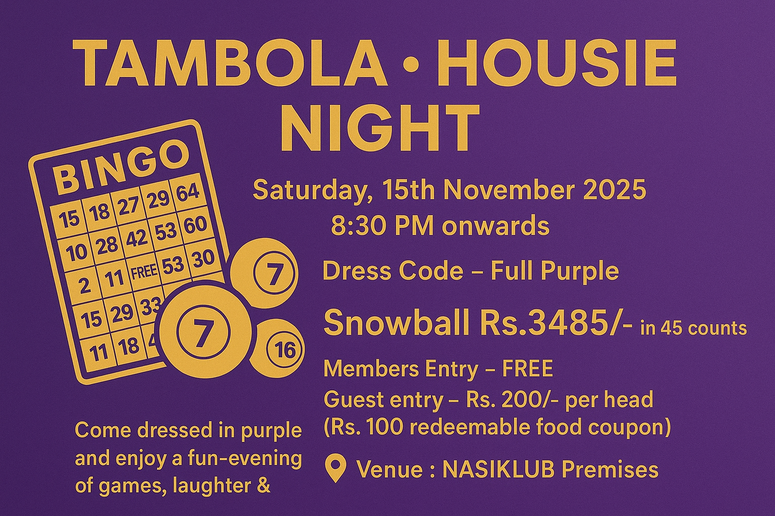 fAMILY TAMBOLA – HOUSIE